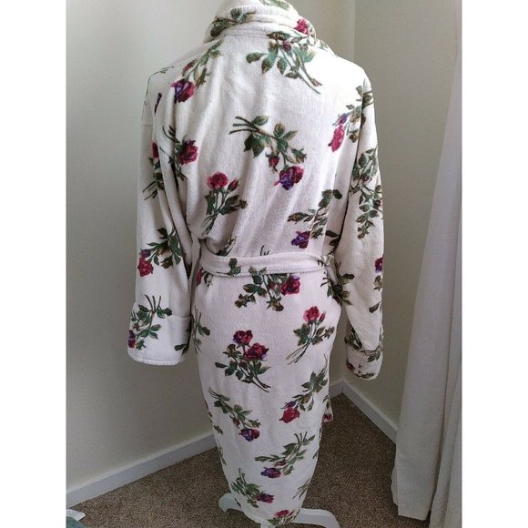 Vtg Turkish Bathrobe 90s Roses Shabby - Picture 5 of 9